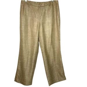 Brooks Brothers Tan Silk Linen Blend Lined Dress Slacks Trouser Pants Size 10